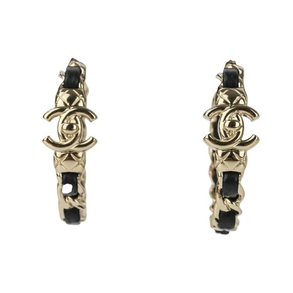 CHANEL Black Logo Earrings - Picture 1 of 14